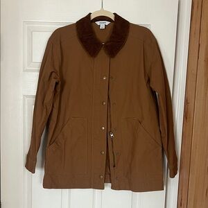 Old Navy Brown Canvas Work Jacket with Dark Corduroy Collar